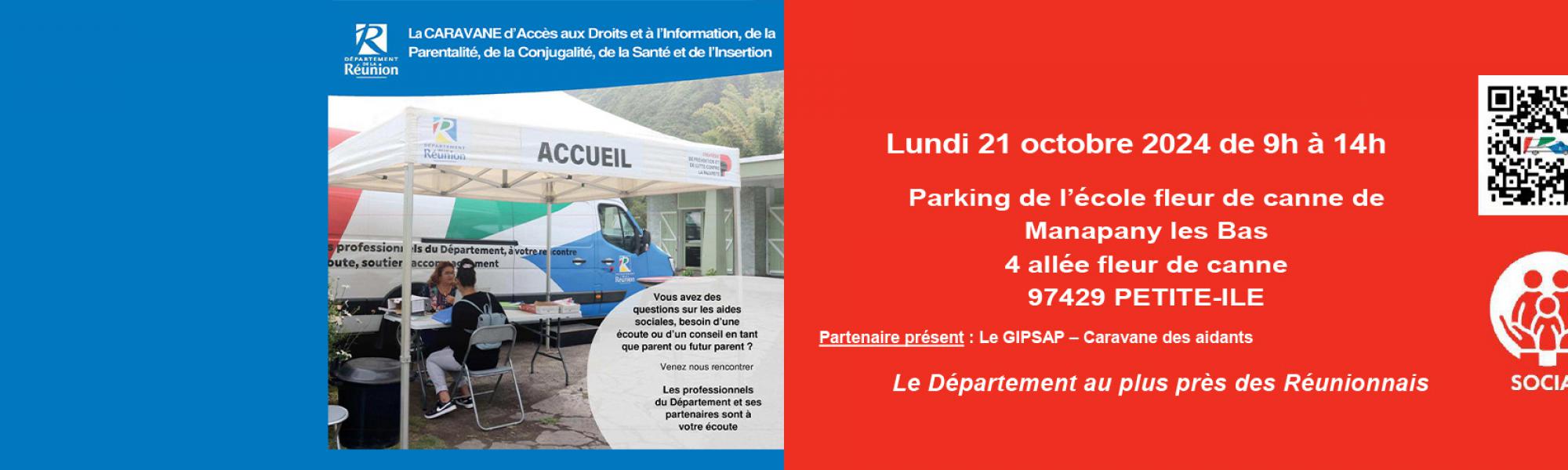 Bandeau caravane d'accès aux droits et à l'information le lundi 21 octobre